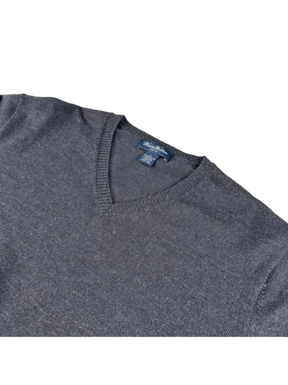 Brooks Brothers Men's Wool V-Neck Stretch Sweater Gray • XL
